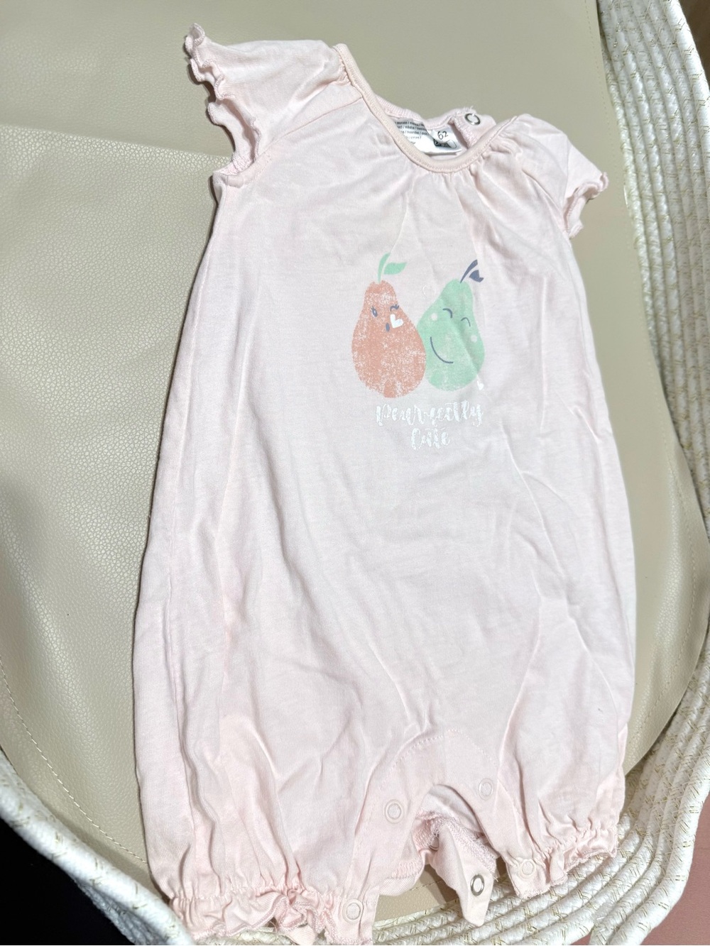 Free Add On with Purchase Baby “Pearfectly Cute”Fruit Graphic Romper